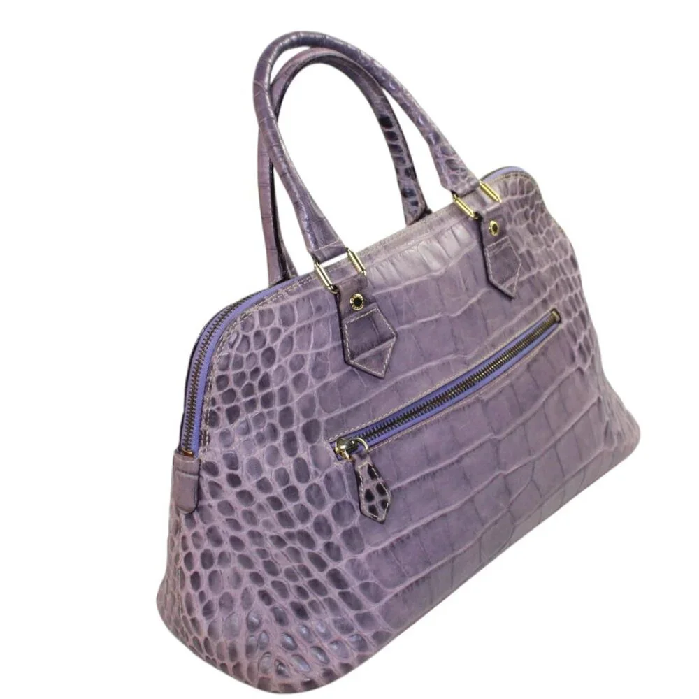Dooney & Bourke Alto Wisteria Croc Embossed Leather Domed Bowler Satchel - Picture 6 of 11